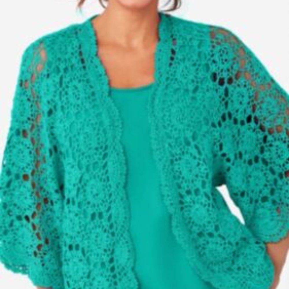 NEW Jessica London crochet cardigan plus 1X